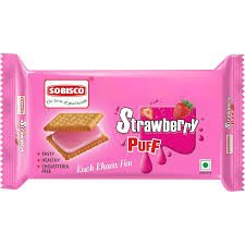 SOBISCO PUFFCREAME BISCUITS STRAWBERY 5/-Y5